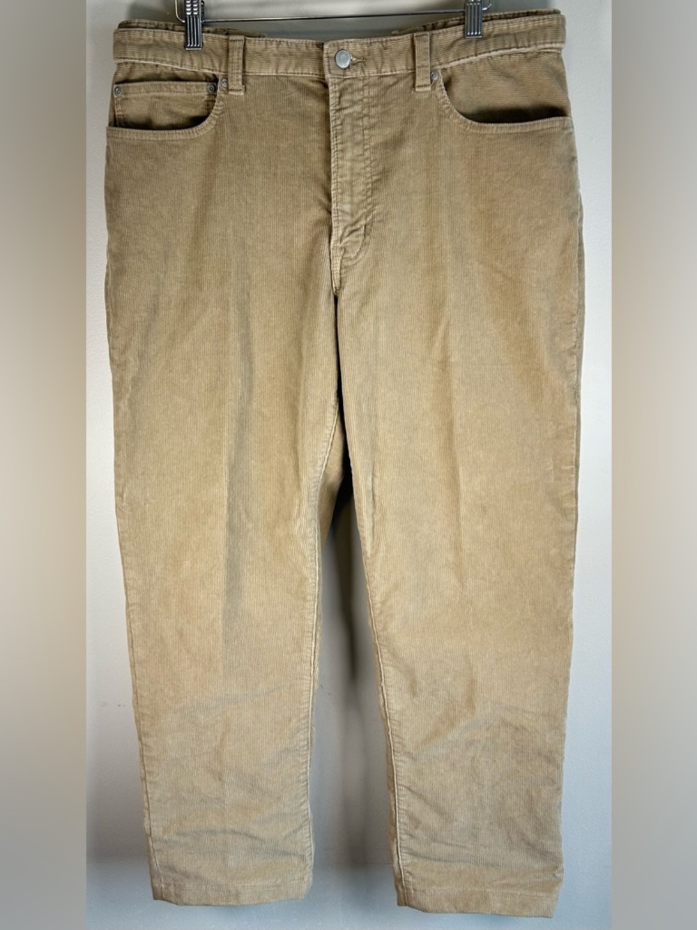 Lands' End Men's Corduroy Pants Khaki 36X29 Trad Fit 5 Pocket Stretch EUC